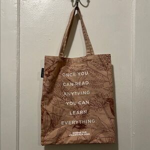 Out of Print Tan Botanical Quote Tote